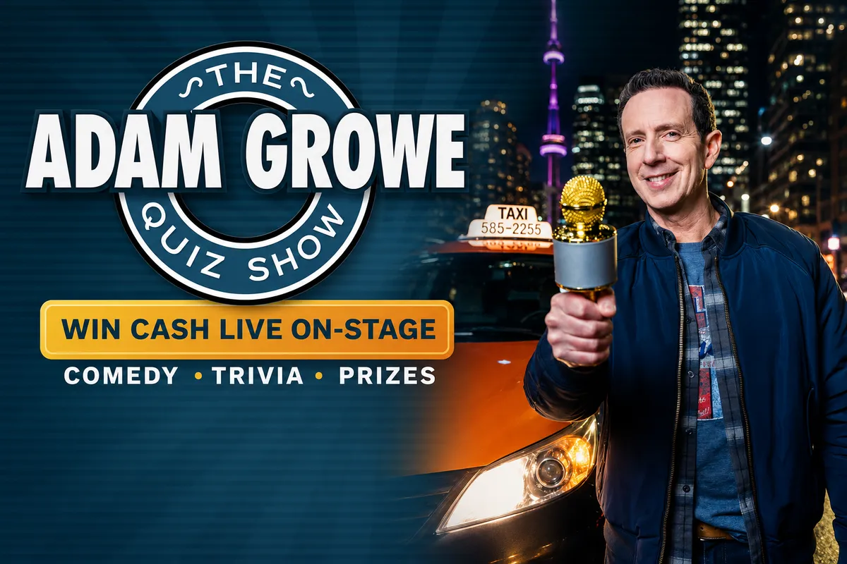 The Adam Growe Quiz Show, win cash live on stage