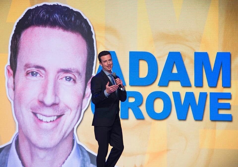 adam growe hosting a corporate event