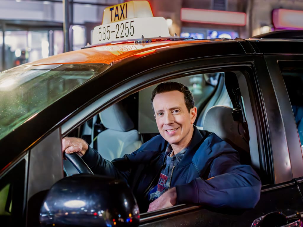 Adam Growe, Host of Cash Cab, Driving